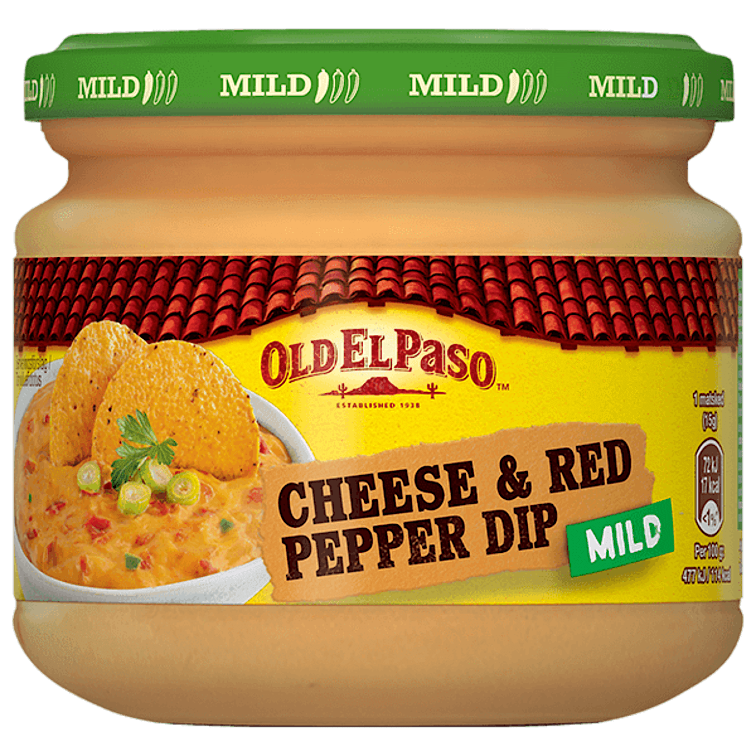 un pot en verre de fromage doux Old El Paso et trempette au poivron rouge, 320 g